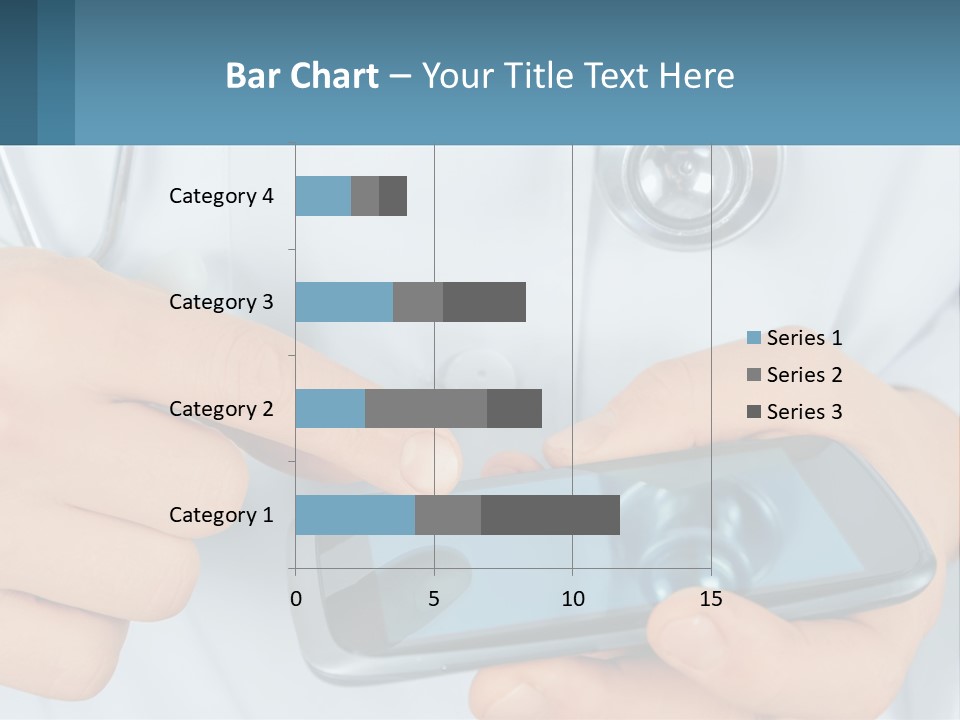 A Doctor Holding A Cell Phone In His Hands PowerPoint Template