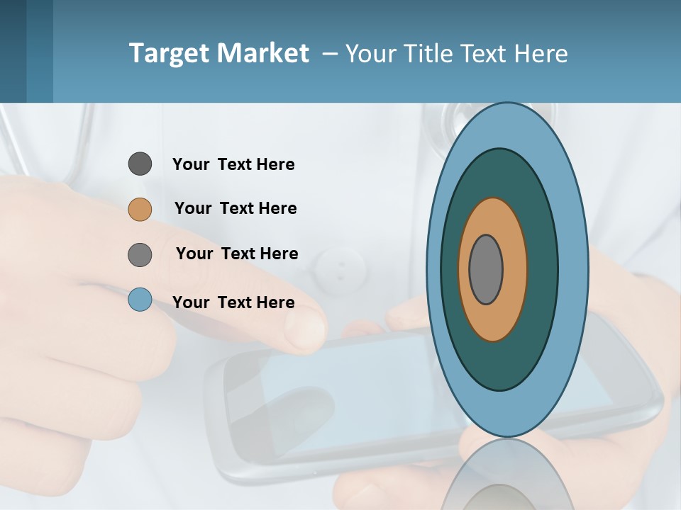 A Doctor Holding A Cell Phone In His Hands PowerPoint Template