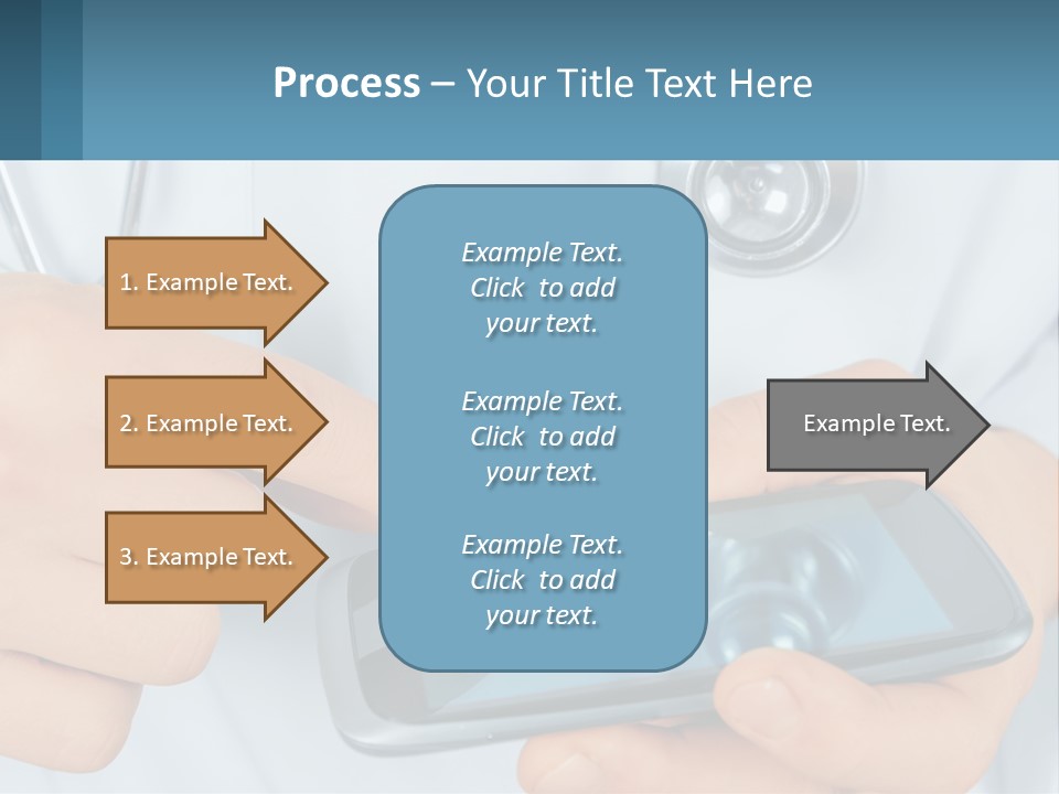 A Doctor Holding A Cell Phone In His Hands PowerPoint Template