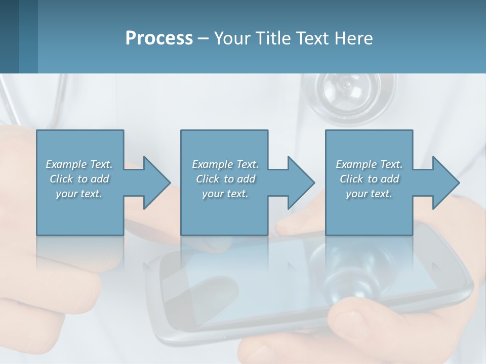 A Doctor Holding A Cell Phone In His Hands PowerPoint Template