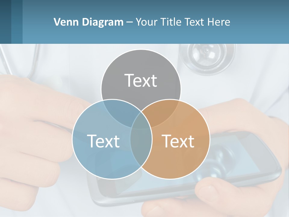 A Doctor Holding A Cell Phone In His Hands PowerPoint Template