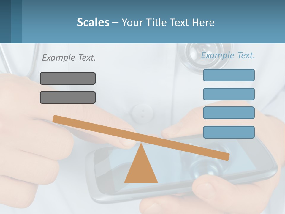 A Doctor Holding A Cell Phone In His Hands PowerPoint Template