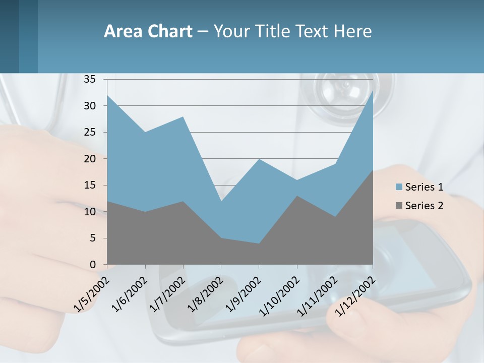 A Doctor Holding A Cell Phone In His Hands PowerPoint Template