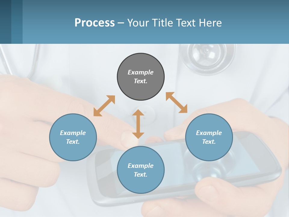 A Doctor Holding A Cell Phone In His Hands PowerPoint Template
