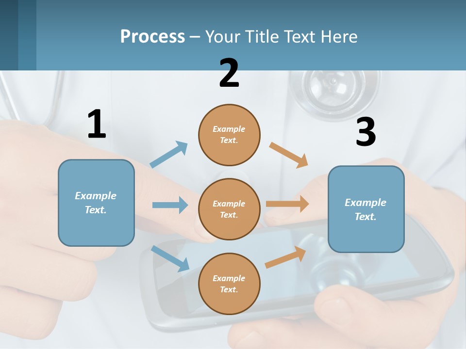 A Doctor Holding A Cell Phone In His Hands PowerPoint Template