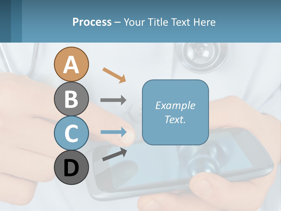 A Doctor Holding A Cell Phone In His Hands PowerPoint Template