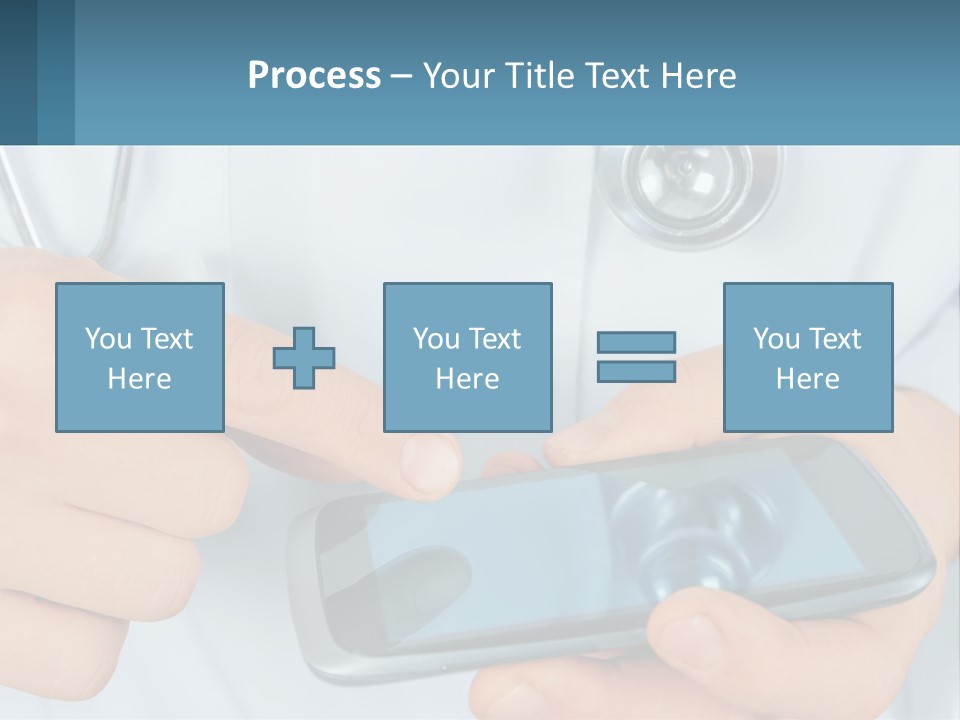 A Doctor Holding A Cell Phone In His Hands PowerPoint Template