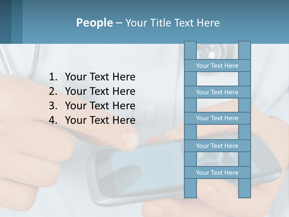 A Doctor Holding A Cell Phone In His Hands PowerPoint Template