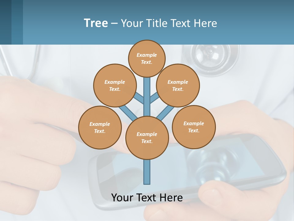 A Doctor Holding A Cell Phone In His Hands PowerPoint Template