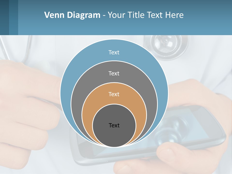 A Doctor Holding A Cell Phone In His Hands PowerPoint Template