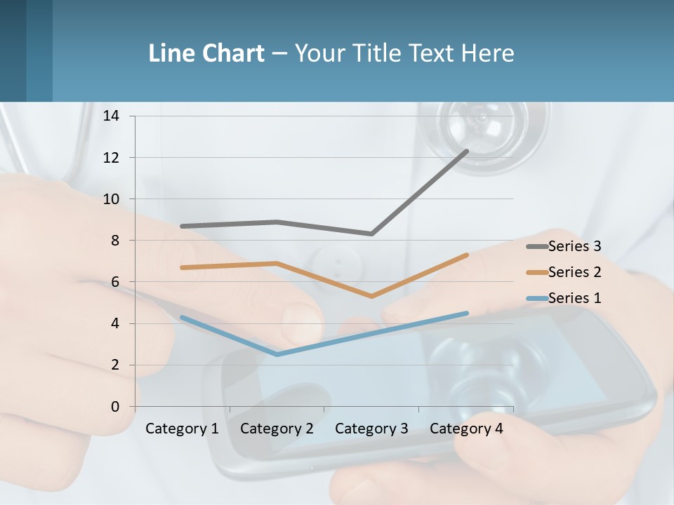 A Doctor Holding A Cell Phone In His Hands PowerPoint Template