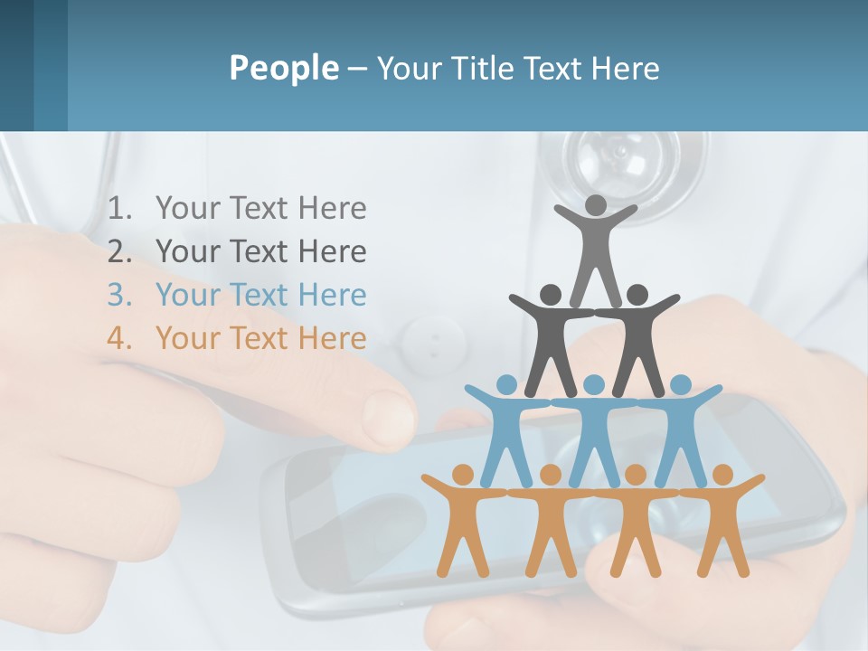 A Doctor Holding A Cell Phone In His Hands PowerPoint Template
