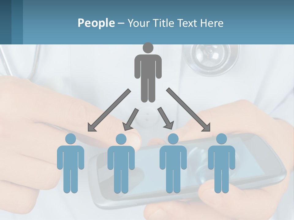 A Doctor Holding A Cell Phone In His Hands PowerPoint Template