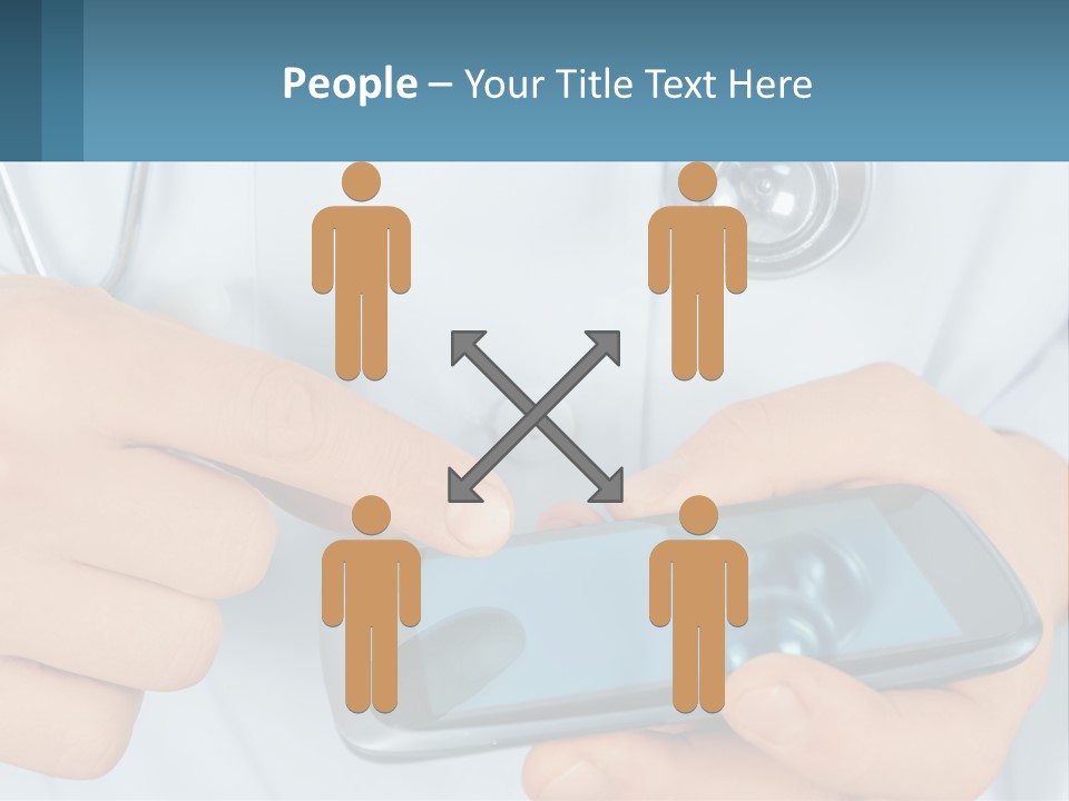 A Doctor Holding A Cell Phone In His Hands PowerPoint Template