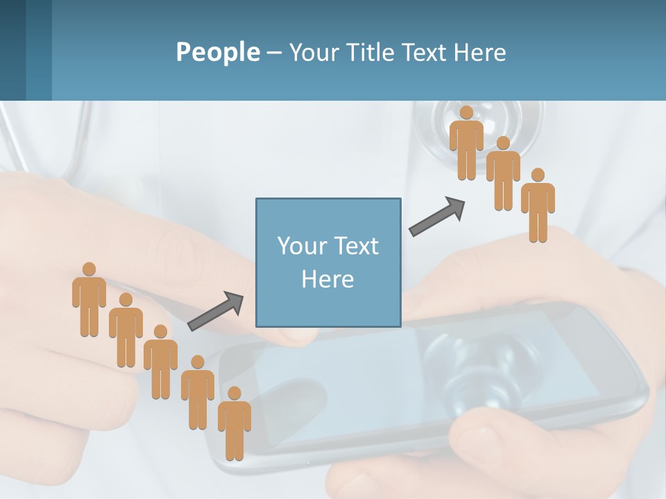A Doctor Holding A Cell Phone In His Hands PowerPoint Template