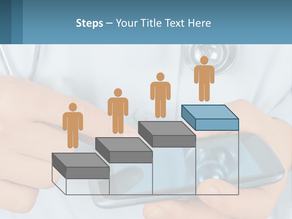 A Doctor Holding A Cell Phone In His Hands PowerPoint Template
