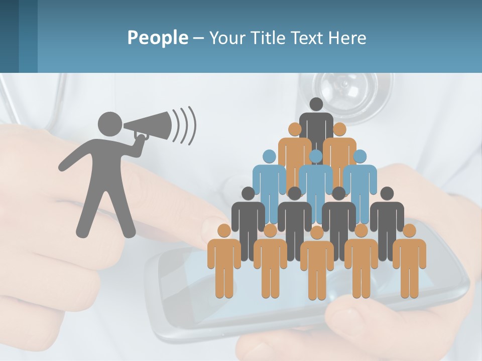 A Doctor Holding A Cell Phone In His Hands PowerPoint Template