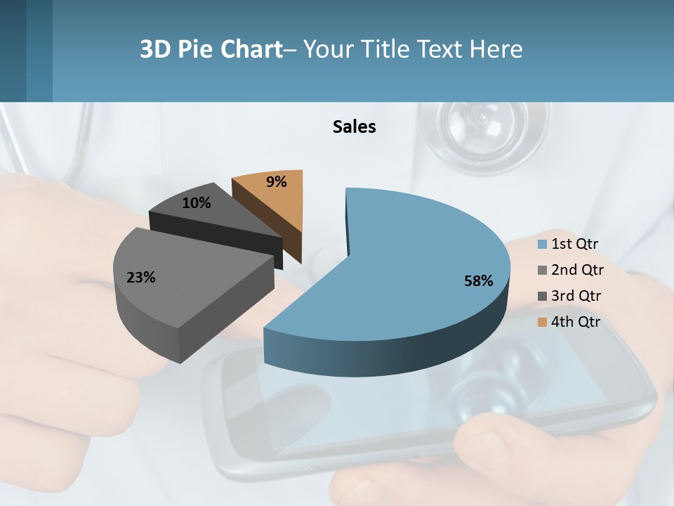 A Doctor Holding A Cell Phone In His Hands PowerPoint Template