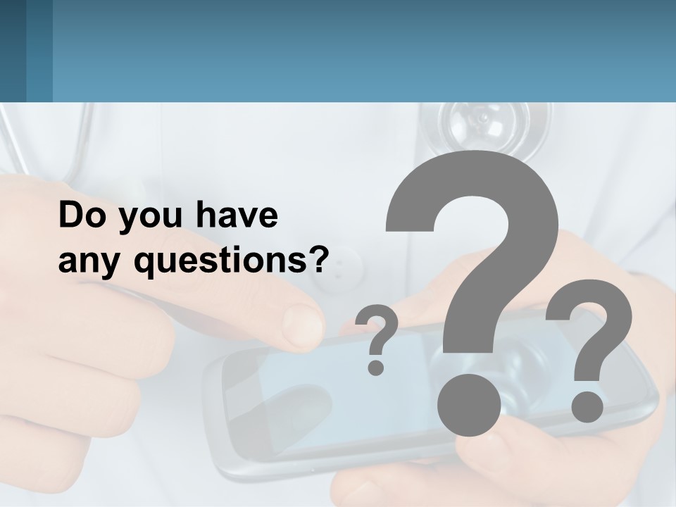 A Doctor Holding A Cell Phone In His Hands PowerPoint Template