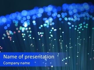 A Powerpoint Presentation With A Lot Of Blue Lights PowerPoint Template