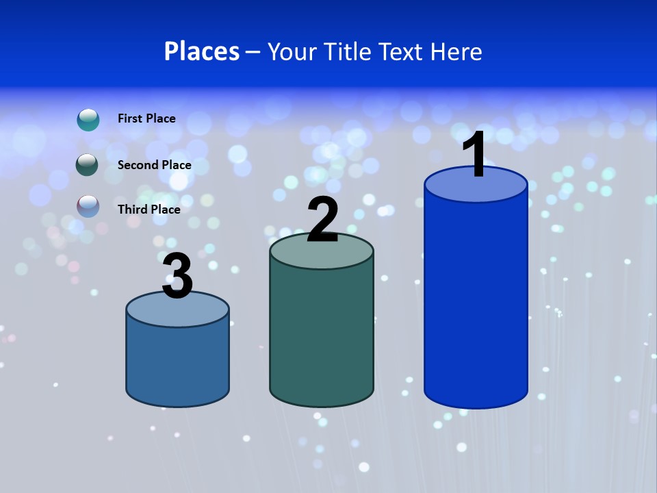 A Powerpoint Presentation With A Lot Of Blue Lights PowerPoint Template