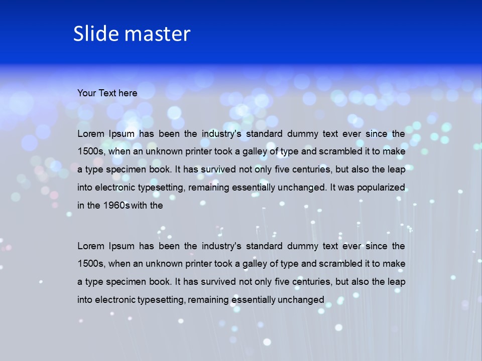A Powerpoint Presentation With A Lot Of Blue Lights PowerPoint Template
