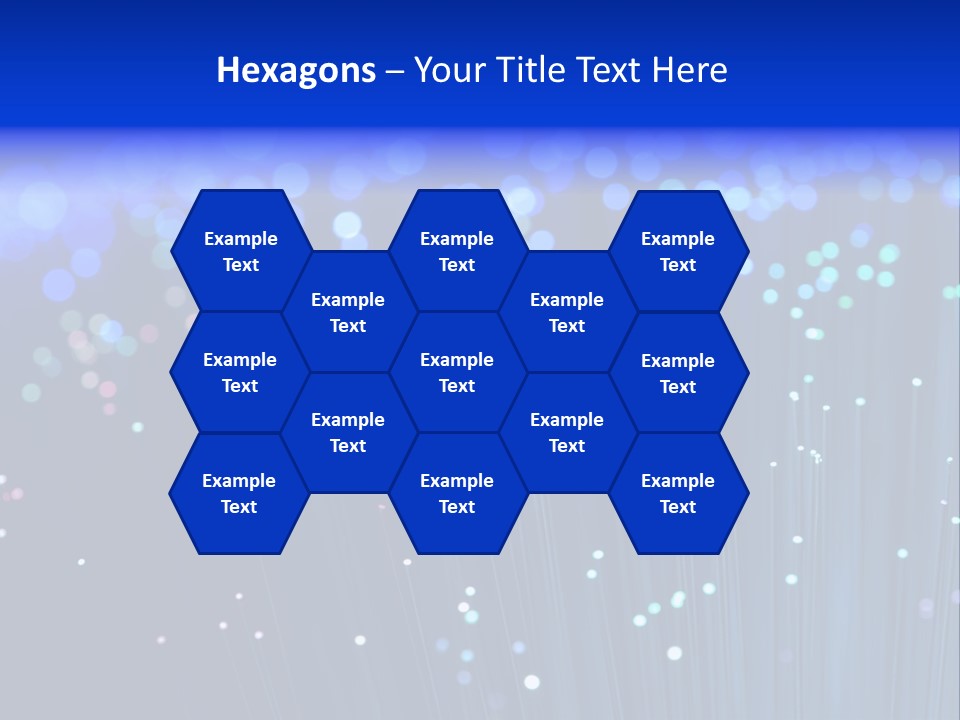 A Powerpoint Presentation With A Lot Of Blue Lights PowerPoint Template