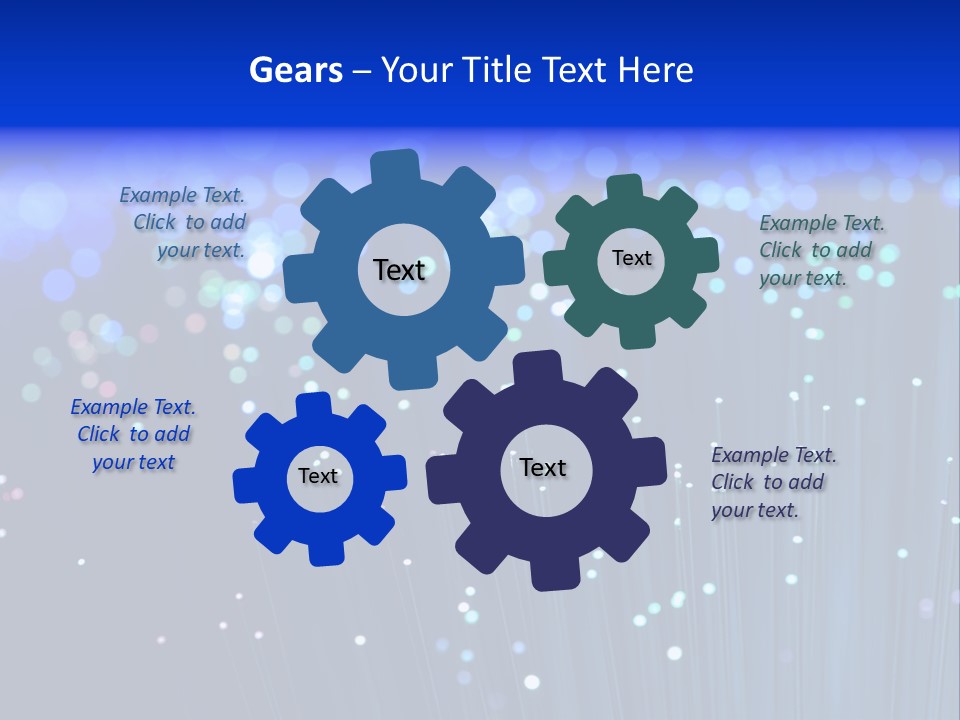 A Powerpoint Presentation With A Lot Of Blue Lights PowerPoint Template