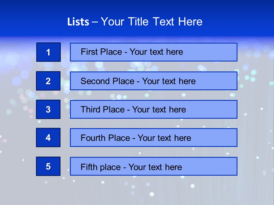 A Powerpoint Presentation With A Lot Of Blue Lights PowerPoint Template