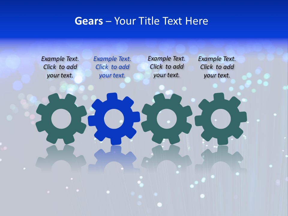 A Powerpoint Presentation With A Lot Of Blue Lights PowerPoint Template