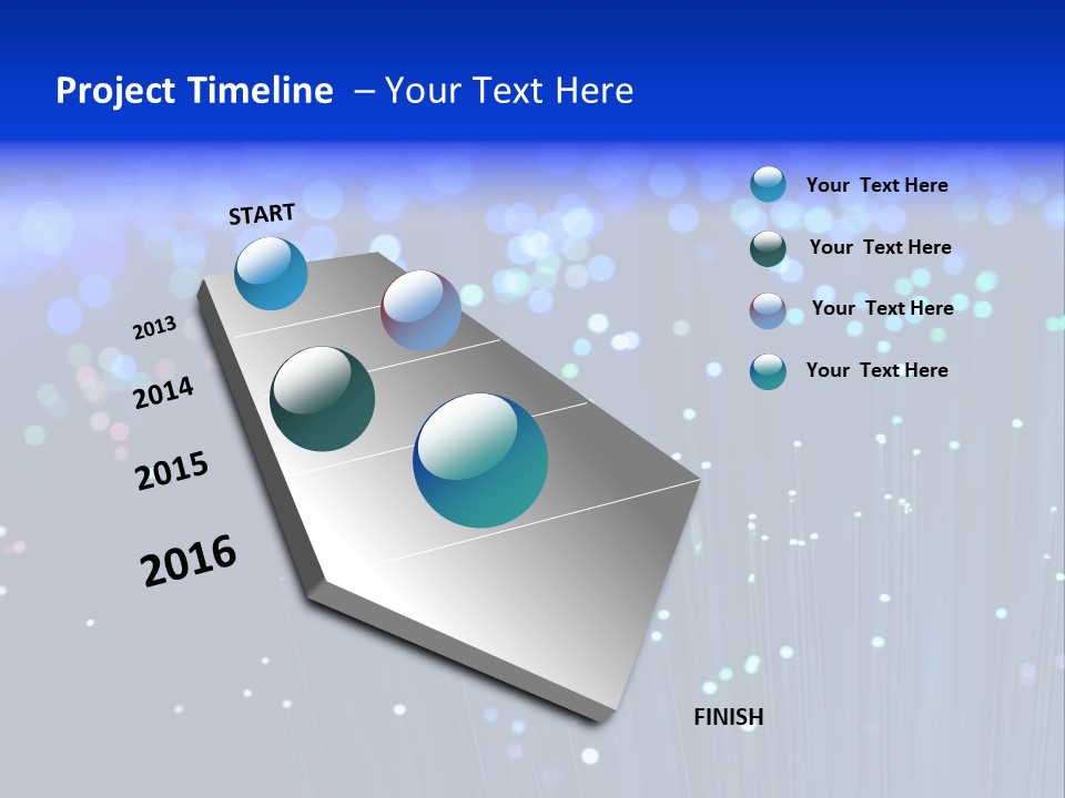 A Powerpoint Presentation With A Lot Of Blue Lights PowerPoint Template