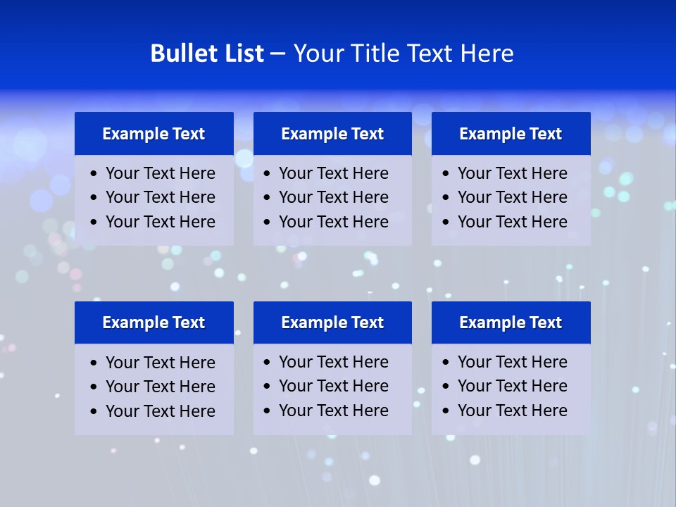 A Powerpoint Presentation With A Lot Of Blue Lights PowerPoint Template