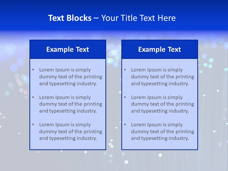 A Powerpoint Presentation With A Lot Of Blue Lights PowerPoint Template