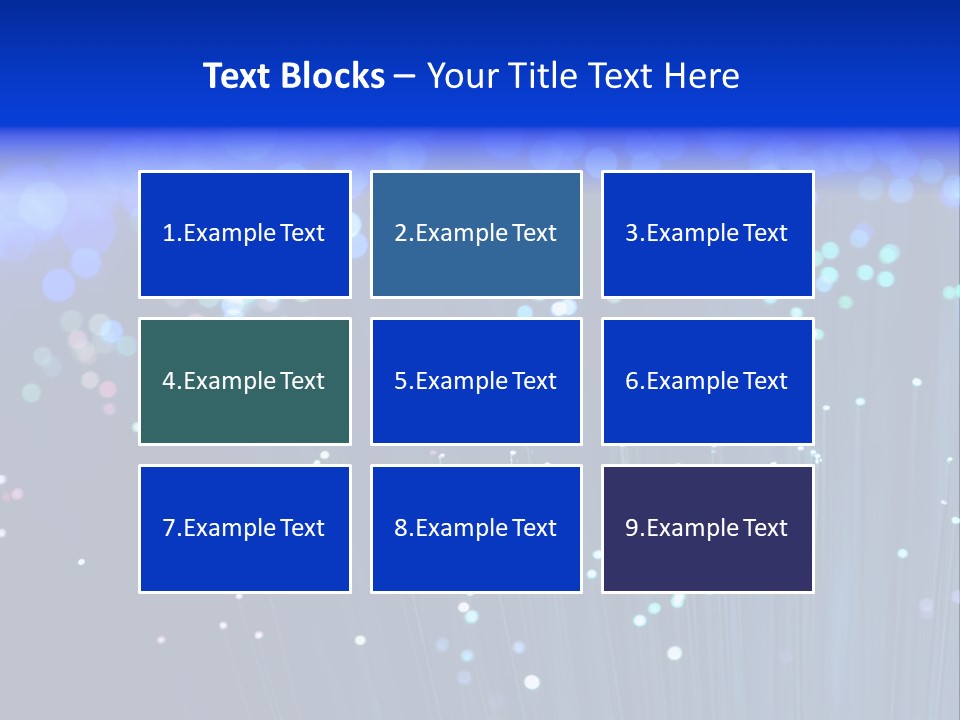 A Powerpoint Presentation With A Lot Of Blue Lights PowerPoint Template