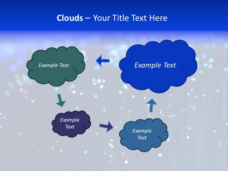 A Powerpoint Presentation With A Lot Of Blue Lights PowerPoint Template