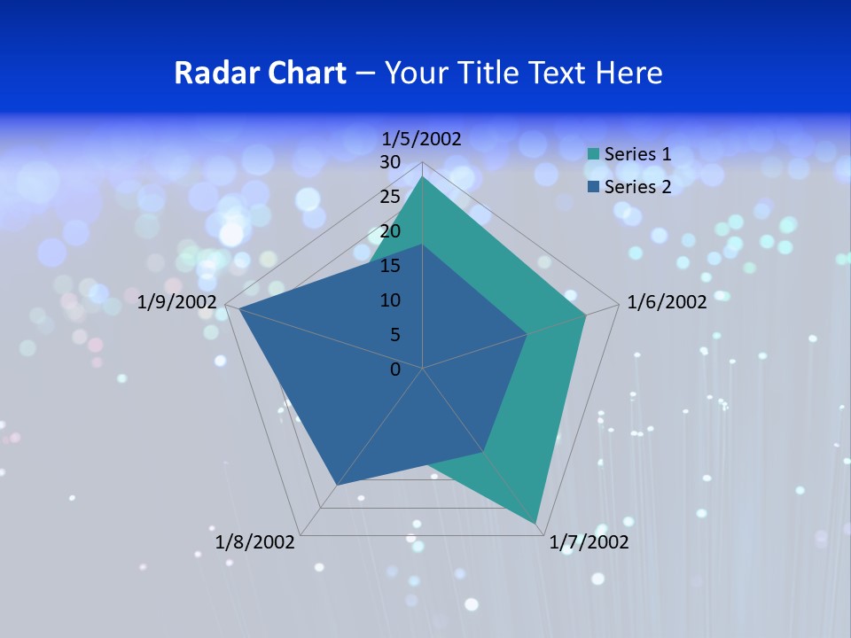 A Powerpoint Presentation With A Lot Of Blue Lights PowerPoint Template