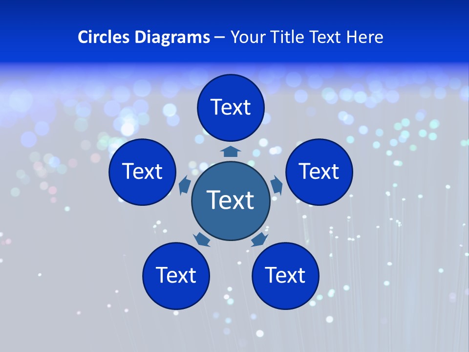 A Powerpoint Presentation With A Lot Of Blue Lights PowerPoint Template
