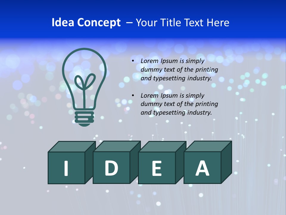 A Powerpoint Presentation With A Lot Of Blue Lights PowerPoint Template