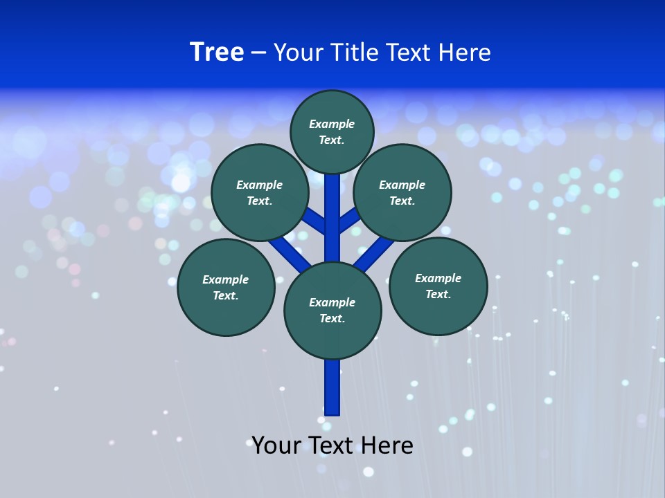 A Powerpoint Presentation With A Lot Of Blue Lights PowerPoint Template