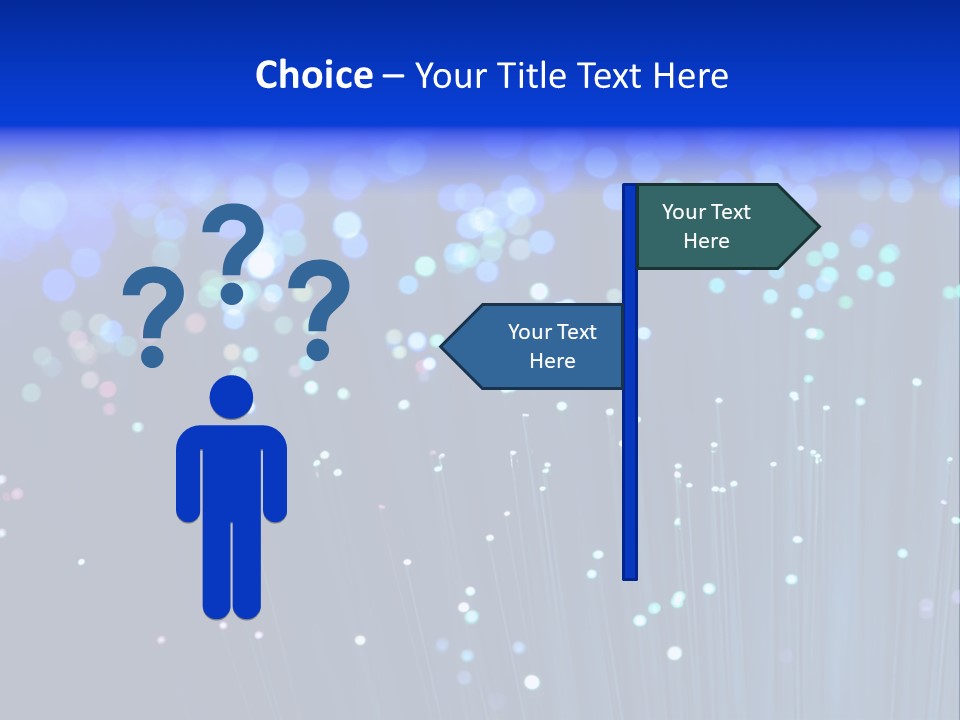 A Powerpoint Presentation With A Lot Of Blue Lights PowerPoint Template