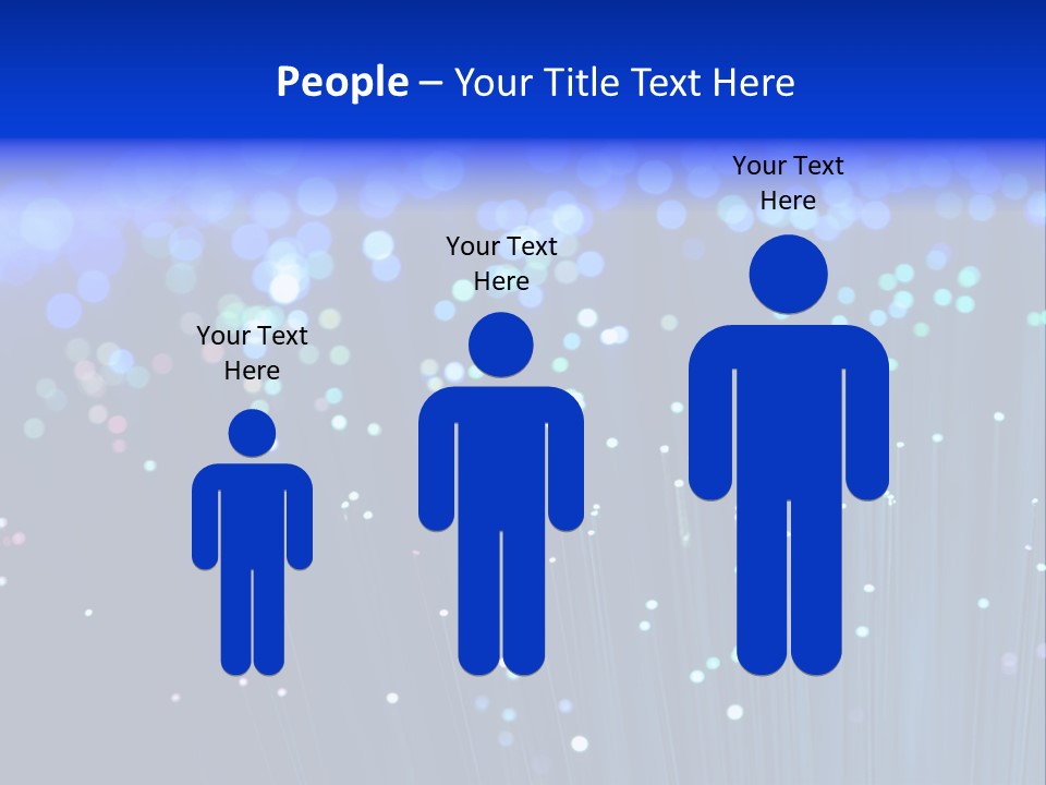 A Powerpoint Presentation With A Lot Of Blue Lights PowerPoint Template