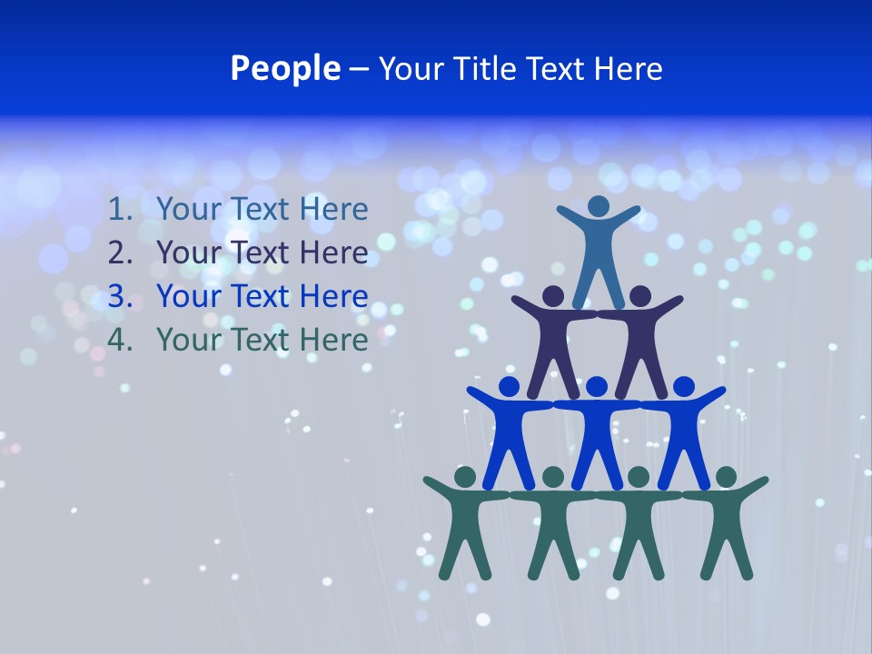 A Powerpoint Presentation With A Lot Of Blue Lights PowerPoint Template