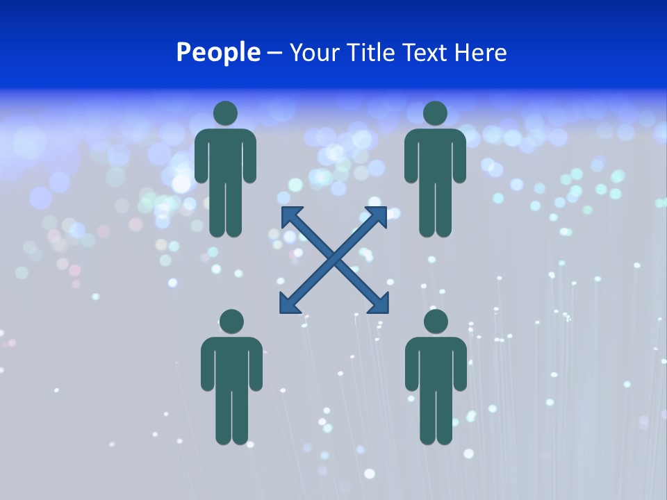 A Powerpoint Presentation With A Lot Of Blue Lights PowerPoint Template