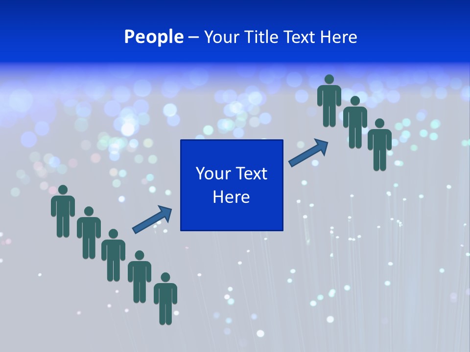A Powerpoint Presentation With A Lot Of Blue Lights PowerPoint Template