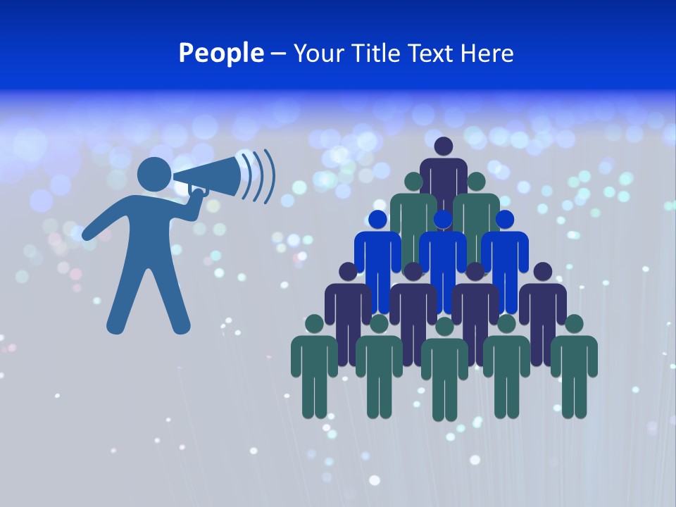 A Powerpoint Presentation With A Lot Of Blue Lights PowerPoint Template