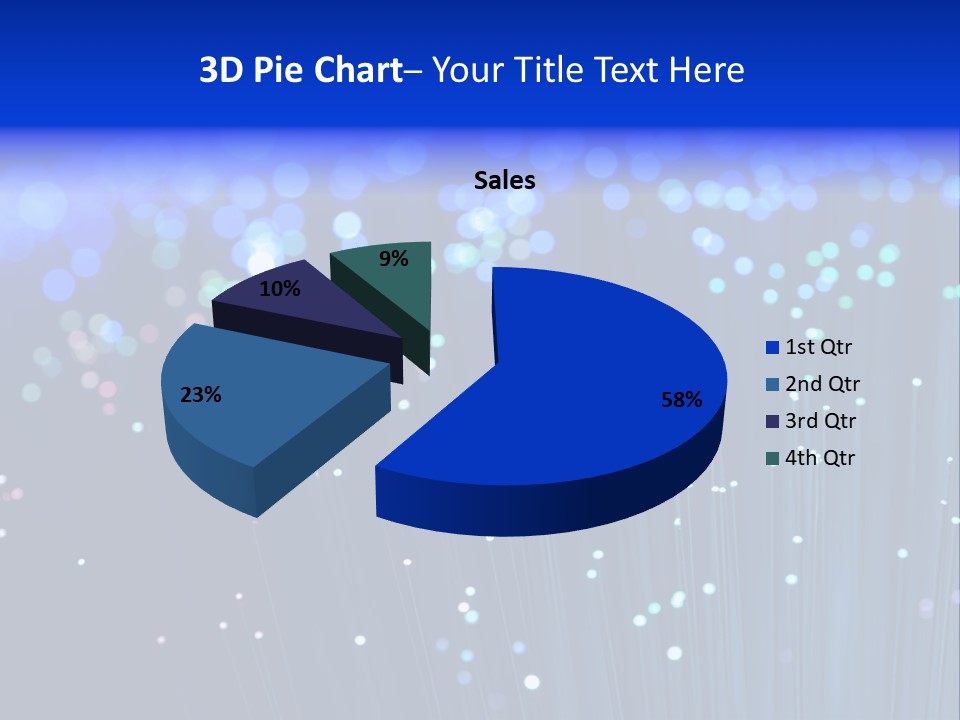 A Powerpoint Presentation With A Lot Of Blue Lights PowerPoint Template