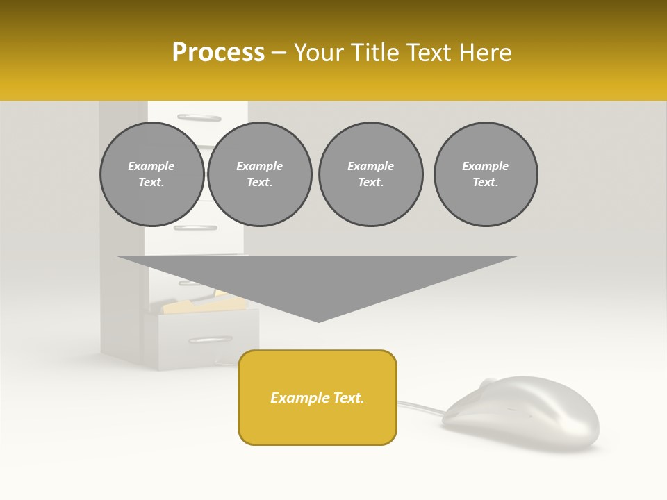 A Computer Mouse Sitting In Front Of A Filing Cabinet PowerPoint Template