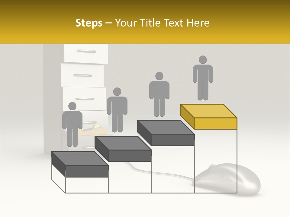 A Computer Mouse Sitting In Front Of A Filing Cabinet PowerPoint Template