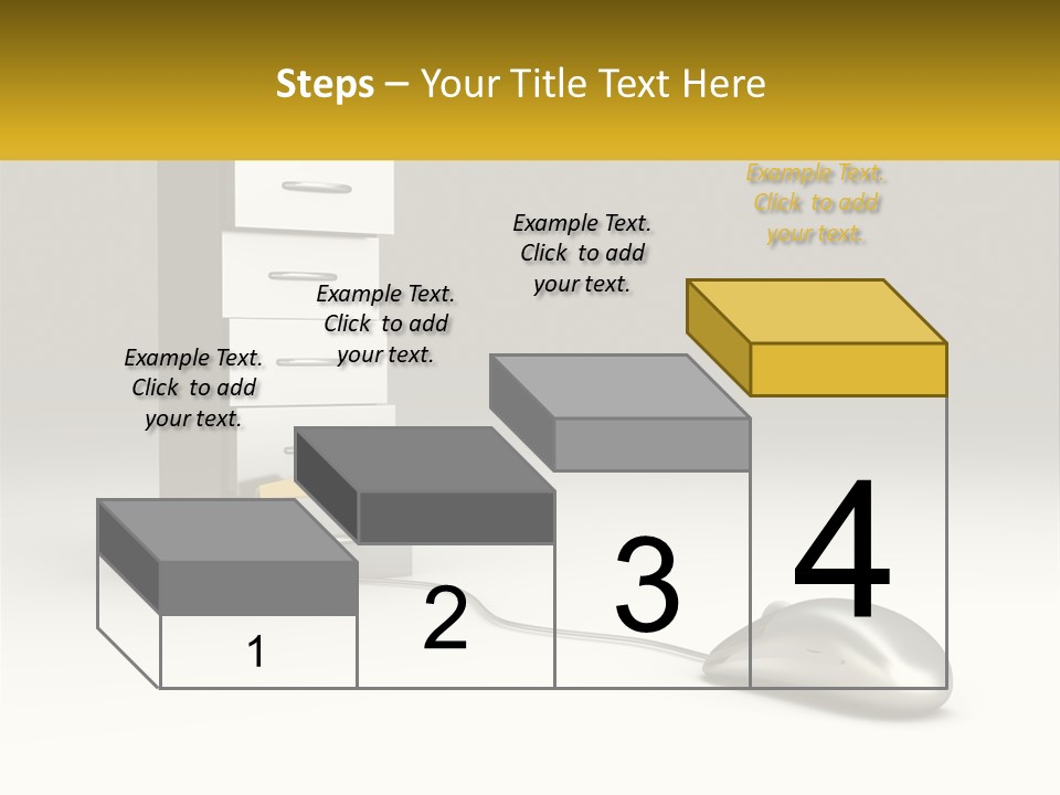 A Computer Mouse Sitting In Front Of A Filing Cabinet PowerPoint Template