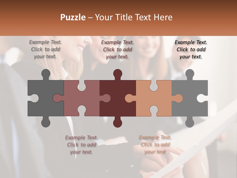 A Group Of Business People Sitting At A Table PowerPoint Template